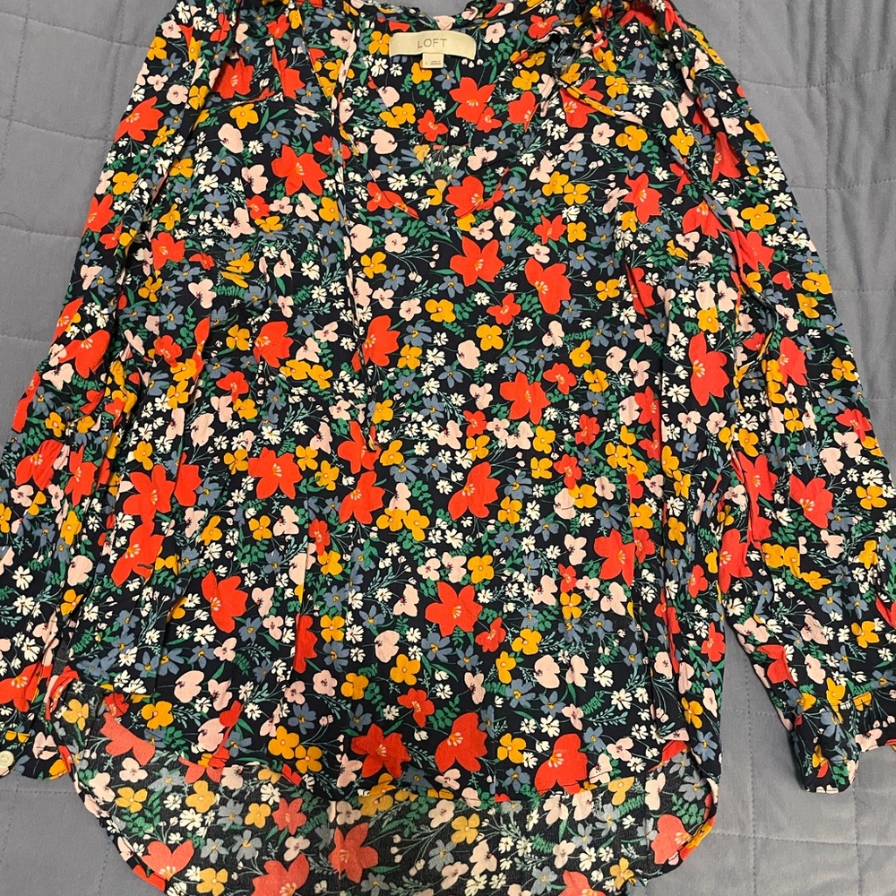 LOFT Floral Print Blouse